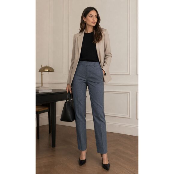 Zara Pants - ZARA Woman Ankle Slim Straight Fine Plaid Dress Pants Size 10